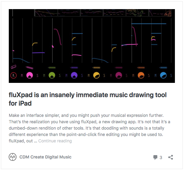 CDM article: fluXpad is an insanely immediate music drawing tool for iPad