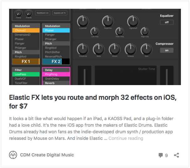 CDM article: Elastic FX lets you route and morph 32 effects on iOS