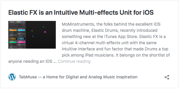 TabMuse article: Elastic FX is an intuitive multi-effects unit for iOS