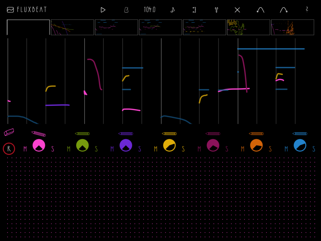 fluXpad drawing-based sample sequencer with drawn sound lines