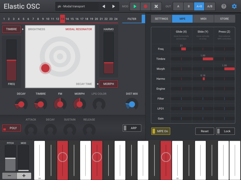 MPE section: Simple and intuitive mapping.