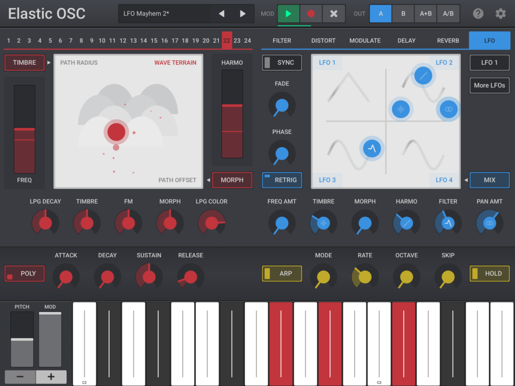Elastic OSC macro synth on the iPad