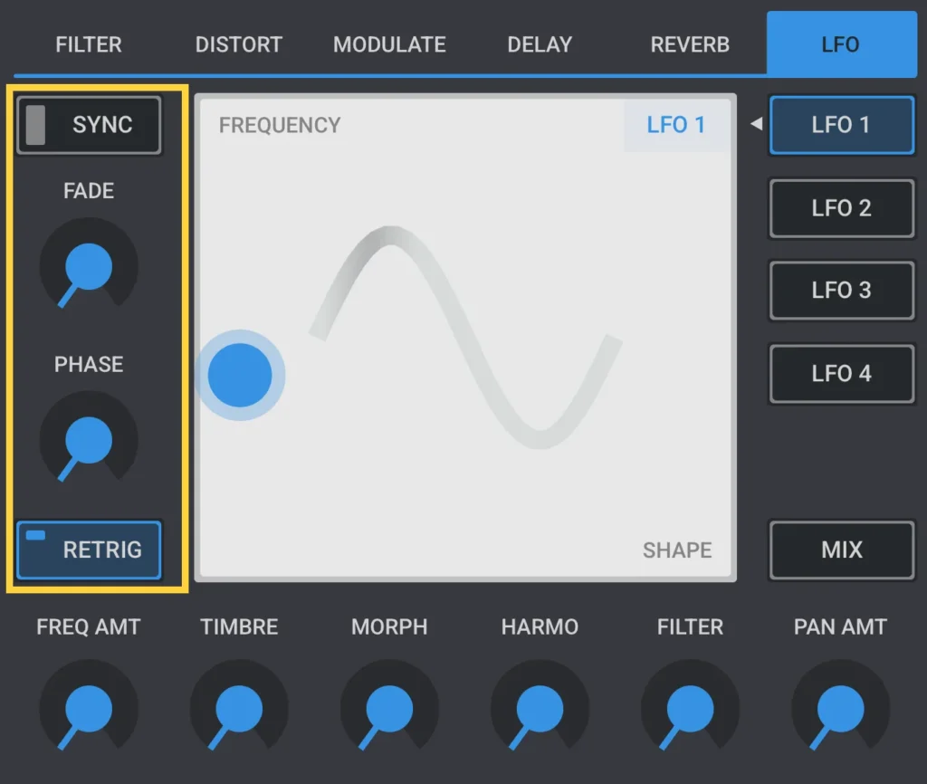 Elastic OSC LFO options